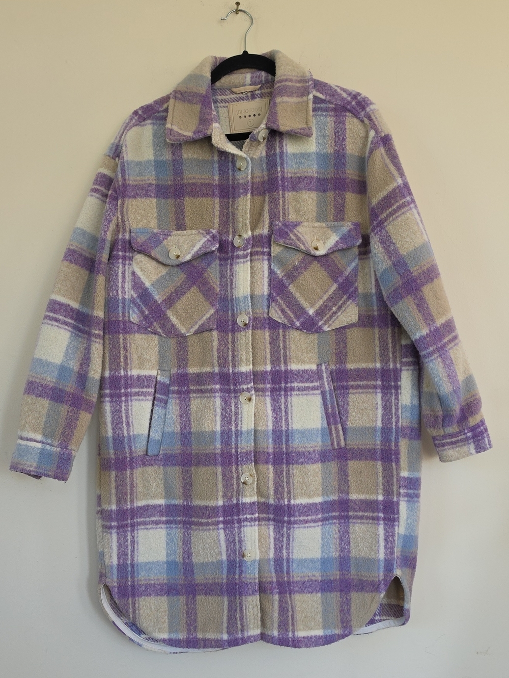 Blank Nyc Plaid Long Length Shacket Size Large
